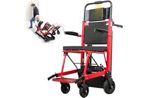 VOCIC AY04 - Scaletta elettrica pieghevole fino a 220 kg, con catena in gomma, per sedie a rotelle, per scale, per anziani, colore rosso