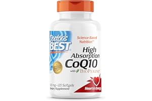 ‎DOCTOR'S BEST Doctor's Best, High Absorption CoQ10 mit BioPerine, 100 mg, 120 Weichkapseln, Pflanzlich, Coenzym Q10, Laborgeprüft, Glutenfrei, Ohne Gentechnik