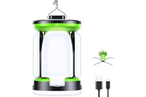 Blukar Campinglampa Uppladdningsbar, Fällbar Campinglykta Viktiga Tillbehör | 7 Ljuslägen, Superstarka 60 Lysdioder, Lång Batteritid, Tillbehör för Hängande Utomhustält för Nödsituationer, Fiske etc.