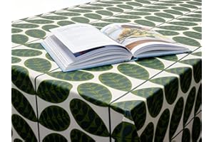 JOLEE TABLECLOTHS Orla Kiely Wipe Clean Oilcloth Table Cloth | Designer Pattern Wipeable Table Cloth Rectangle, Round & Square | Great as an Outdoor Table Cover Or Indoor Kitchen Table Protector