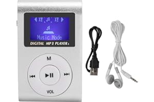 GAEIRT Mini Lecteur MP3, Lecteur de Musique Portable, avec écran LCD, Prise en Charge de la Carte Mémoire, Prise en Charge Maximale de 32 Go, Convient à la Marche et à la Course (Argent et Noir)(Argent)