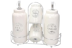 Tognana Countryside Menage Aceite, Vinagre, Sal, Pimienta, Cerámica, Color Blanco, 1