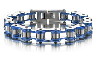 LAFATINA Bracciale a Catena Moto Bracciale a Catena in Acciaio Inox Bicicletta Uomo Bicicletta Bracciali a Maglie Lucide per Uomini Donne