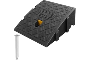 LSGCQ Rampe Trottoir 1 Portable Rampe de seuil pour fauteuils roulants, Scooters, vélos, Portes et marches (Noir, 25×27×7cm)