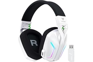 WESEARY 7.1 Wireless Gaming Headsets for PS5, PS4, PC, Switch, Mac, Stereo Bluetooth Gaming Headphones with 50mm Drivers, 2.4GHz USB Gamer Headphones with Crystal-Clear Mic, 50Hr Battery, Cool RGB