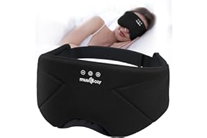 MUSICOZY Sleep Mask Headphones | 100% Blackout Organic Bamboo Cotton Eye Mask for Travel & Restful Sleep,Shift Work | Bluetooth 5.4 Sleep Headphone Sleep Gifts for Men, Women, Elder Parents