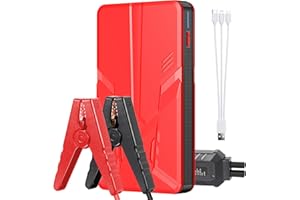 Coollia Avviatore Batteria Auto 1500A Booster Avviamento Auto Professionale (per Motori 5.0L Benzina e 2.0L Diesel), Avviatore Auto con Cavi Batteria,Torcia a LED e Carica Rapida