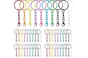 CINGHIA Anelli per Portachiavi Fai Da Te,Anelli Portachiavi con Catenella,100 Pezzi Anello Portachiavi,Keychain per Porta Chiavi Mestieri Lavori di Bricolage
