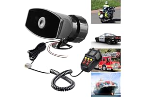 PORFOYO Sirena Autos,12V 100W Sirena Senzas Fili,Audio Autos Sirena,Sirena Per Auto Con 7 Toni,7 Tono Sound Car Sirena,Altoparlante Per Sirena Per Auto,Moto,Camion,Barca