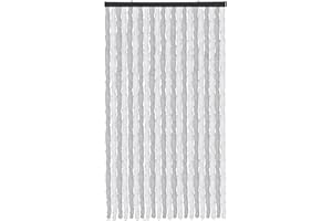 Arsvita Flauschvorhang Türvorhang (90x220 cm) in Hellgrau-Weiß als Insektenschutz für Balkon, Terrasse oder Wohnmobil, Wohnwagen, Pavillon