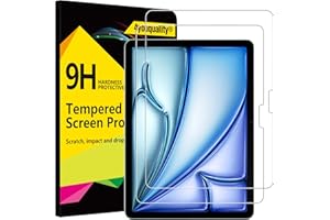 4youquality [2-Pack Screen Protector for iPad Air 11-Inch M3/M2 (2025/2024), 9H Tempered Glass Film, Anti-Scratch, Impact-Resistant, HD-Clear