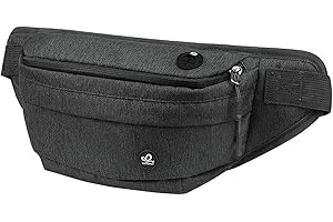 WATERFLY Bum Bag Men Women Large: Waist Bag Sport Belt Bag Mobile Phone Waterproof Hip Waist Nylon Work Festival Fanny Pack Dog Training Dam Man, black, Casual, simple, fashionable, for running