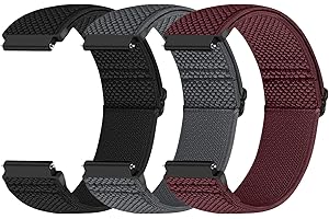 Yunshare Quick Release Watch Strap 22mm 20mm 19mm 18mm, Elastic Nylon Watch Bands Women Men for Samsung Galaxy Watch/Garmin/Fossil/Amazfit/Huawei Replacement Watch Band, 3pcs