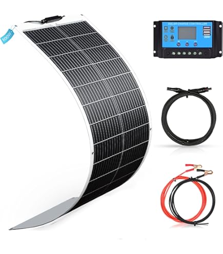 Kit Panneaux Solaires Flexibles 100W (2x50W) + Contrôleur PWM 10A - Pour Camping-Car, Bateau, Chalet