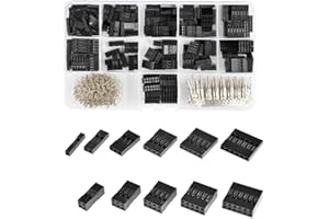Gasea 620PCS 25.4mm Pitch Boîtier Cable Connecteur Kit Connecteur Cavalier Mâle/Femelle À Sertir Broches Adaptateur Assortiment Pin et Pin Pitch: JST SM 1/2/3/4/5/6 Bornes à Broche, 18-26 AWG