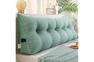 ZF YLYH Kissen Bett Rückenkissen Lesekissen für Bett Rückenlehne Kissen Rückenpolster Abnehmbar Bequemes Lendenkissen Sofa Rückenkissen Keilkissen mit Tasche(Cyan,120 * 50 * 20cm)