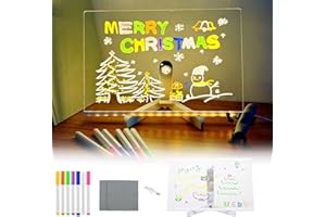 BOSENLAM Led Note Board With Colors : Led Message Board Led Board Light Up Message Board with 7 Colors Pen/Stand Acrylic Led Drawing Board for Child School Arts Doodle LED Message Board (30 * 20CM)