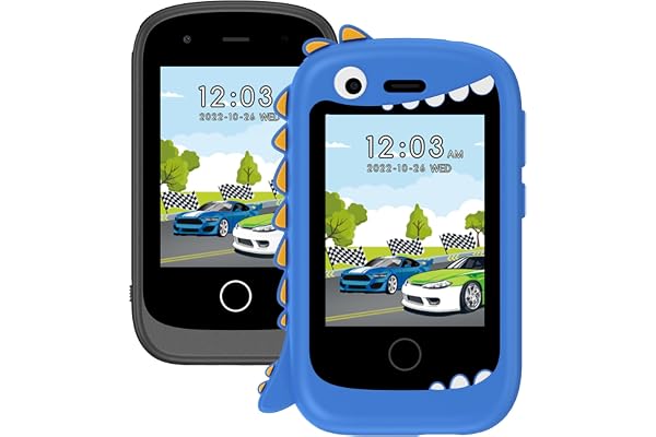Telephone Portable pour Enfant, Smartphone pour Fille Garçon avec Appel SOS Musique 17 Jeux Podomètre Alarme Caméra Mode école Livre Audio Lampe Poche, Cadeau pour Enfant 4-10 Ans