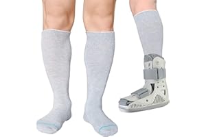 LORVVDE Wanderschuh-Socken, Ersatzsockeneinlage für orthopädische Stiefelwander-Bandage, Schlauchsocken für Air Cam Walker und Frakturstiefel, Gipsschuh, chirurgische Beinabdeckung, grau, 2 Paar