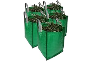 SACKMAKER Garden Waste Bags - 120 Litre - 1 to 5 Sacks - PREMIUM GRADE - Industrial Fabric and Handles - Heavy Duty Garden/Green Waste Sacks (5 sacks)