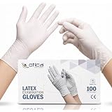 OTICA Latex Hand Gloves|100 pcs|Medical Grade 4gm|White|Food Grade|Ce Approved|Non Sterile|Medical Examination|All-Purpose|Powdered|Cleaning|Examination Gloves Pack of 100 (Medium): 