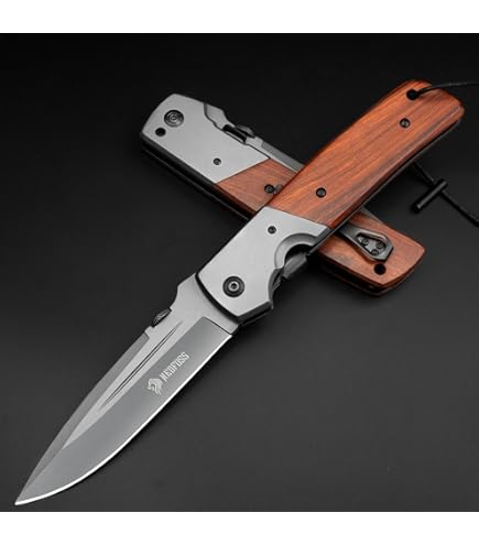Nieto Taschenmesser Mit Olivenholz-Griff – Einhandmesser Mit Gürtelclip (12 Cm Heft)