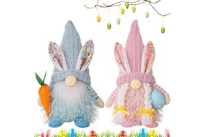 MAIBAOTEMBT Ostern Wichtel Puppen, 2 Stück Frühlingdeko Wichtel Figuren, Ostern Plüsch Zwerg, Schwedische Wichtel Dolls, Frühling Gesichtslose Puppe Zwerg, für Ostern und Frühling Urlaub Dekoration (M4)