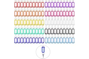 Porte-clés Bagages, THETAG 100 Pcs Porte Étiquettes Cle à Bagages ID Tags d’Identification en Plastique Voyage (10 couleurs)