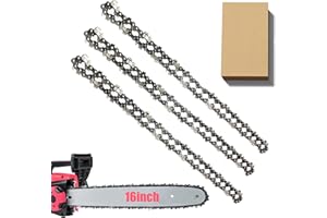 CHAMSUREUK 3 Pack Chainsaw Chain for 16 Inch (40cm) Bar, 56 Drive Links, 3/8" LP Pitch, 0.050" Gauge, Replacement Chain fits for Oregon Titan TTL758CHN, Einhell GH-EC 2040, McCulloch, Black & Decker Chainsaws