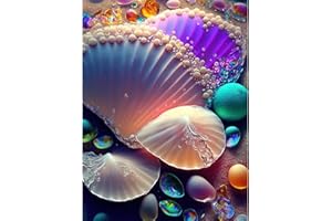 CEOVR Diamond Painting Kits Adult,Diamond Art Painting Kits for Beginner,Mosaic Diamond Painting Art by Numbers,Sparky Diamond Painting Full Set for Home Decorate,Gift for Friends (Purple Shells)