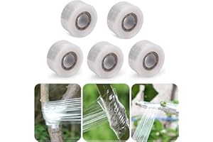 ZoneYan Greffage Ruban, Rubans de Greffage, Greffage Ruban Etirable, Auto-Adhésif Greffage Ruban, Biodegradables Greffage Ruban Transparent 3CM*100M, pour Réparation de Plante（5 PCS）