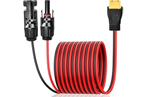 ALFFREUDE Cable Solar con Conector XT60 12AWG, Cable de Carga Solar Cable de Extensión XT60, Cable de Conexión Solar XT60 a MC4 para Batería Lipo Planta de Energía Portátil Generador Solar