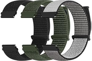 Yunshare Nylonowa bransoletka 18 mm, 20 mm, 22 mm, szybkie zapięcie, nylonowa, sportowa pętla, regulowana, oddychająca, dla kobiet i mężczyzn, 3 sztuki