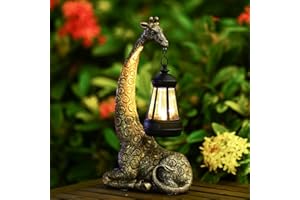 ‎YEOMOO Yeomoo Giraffe Solar Figuren Gartendeko mit Solarlampe Für Außen: Giraffen Gartenfiguren Deko für Draußen Geschenke für Frauen Männer Mama Geburtstag Wetterfest Balkon Garten Afrika Deko Kupfer