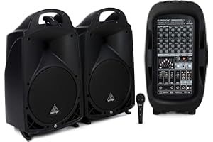 Behringer EUROPORT PPA2000BT Ultra-Compact 2000-Watt 8-Channel Portable PA System with Bluetooth Technology, Wireless Microphone Option, Klark Teknik Multi-FX Processor, FBQ Feedback Detection