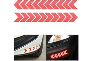 JNNJ 2Pcs Cinta Reflectante de Seguridad para Coches, Adhesivos Reflectantes Impermeables, Autoadhesivos de Alta Resistencia, Universal para Coche Camión Moto Bicicleta Remolque（Rojo）