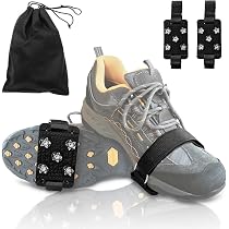 Crampons Antidérapants Chaussures 5 Dents - Pour Neige Glace Randonnée Pêche