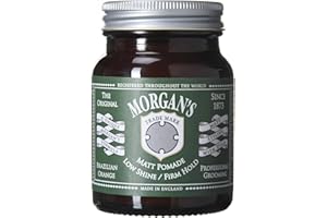 Morgan's Pomade Pomade Mate pour Hommes, Faible Brillance et Forte Tenue, Idéale pour les Pompes, Quiffs et Dégradés Latéraux, Parfum Orange Brésilienne 100g