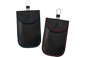 PEUTIER 2szt Torby Faradaya, 15x9,5cm Etui Faradaya na Brelok do Blokowania Sygnalu Zabezpieczenie Przed Kradzieza Klatka Faradaya Blokowanie Sygnalu RFID Samochodu Uchwyt na Kluczyki do Samochodu