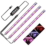 CXhome T5 LED Pflanzenlampe, mit 3/9/12H-Timer, Rot/Blau/Gelb 3 Lichteffekt Schalter, 10 dimmbare Ebenen, für Zimmerpflanzen 