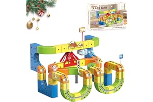 Starnearby 133PCS Cube Track, Cubix Zug 3D, Magic Rail Block, Cubix 3D Zugrouten mit Mix-and-Match STEM, Eisenbahn Kinder Elektrisch, Clickrail Electric Train Set Geschenk für Kinder (133PCS)