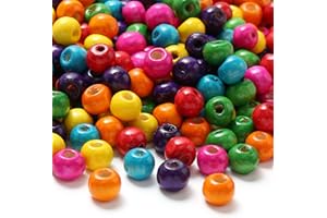 HERZWILD Perline Legno Colorate 1000 Pezzi Naturale Tonde Multicolore 8mm per Artigianato Collane Braccialetti