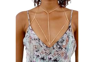 Atentuyi Mehrlagige Körperkette Gold Y Halskette Nachtclub Bh Kette Bikini Draht Harness Körper Zubehör Sommer Bauch Hüftkette Boho Strand Quaste Körperschmuck Für Frauen Und Mädchen