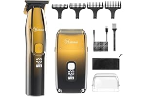 Hatteker Folienrasierer Rasierer Herren Elektrorasierer mit 3 flexiblen Klingen T-förmiger Trimmer Barttrimmer Bartschneider Haarschneidemaschine Haarschneider Pflegesets Wasserdicht