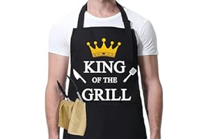umboom Personalizados Delantal, Divertido Cocina Delantal para Hombres y Mujeres, Impermeable Delantal con 2 Colsillos, Regalos para Papá, Mamá, Novio, Esposo, Hermano, Amigo, Chef Delantal (King)