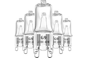 EKSAVE G9 Halogen Bulb 40W 230V 2 Pin Base Replacement Light Bulbs Dimmable Warm White (5 Pack)