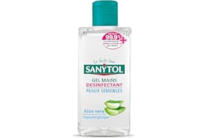 Sanytol - Gel Mains Désinfectant Peaux Sensibles - Aloé Vera - 75 ml - Bactéricide, Virucide, Fongicide - Hypoallergénique, Testé Dermatologiquement