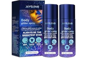 DMNQ Lacca Brillantini per Capelli,2 Pezzi Spray Glitter Corpo,Spray Brillantini Corpo,Spray Glitter per Pelle,Capelli,Viso e Corpo per Halloween,Carnevale,Carnevale,Feste in Maschera (60 ml)
