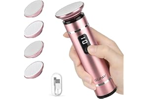 GUPAY Electric Foot File Hard Skin Remover Cordless, Professional Electric Callus Remover with 4 Nano Glass Grinding Heads Pedicure Tools Foot Sander for Feet Dead Skin Cracked Heels