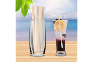 SHINEHUA 100 Stück Trinkhalm, Plastik Strohhalme Bunte Mehrfarbig Trinkhalme Plastiktrinkhalme Flexible Kunststoff Trinkhalme für Party/Bar/Getränke wiederver wendbar